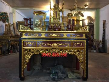 Bàn ngũ phúc sơn son