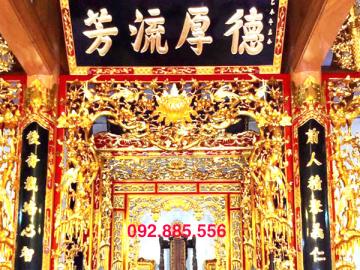 Mẫu hoành phi câu đối nền then